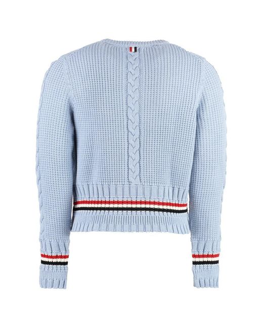 Thom Browne Blue Long Sleeve Crew-neck Sweater for men