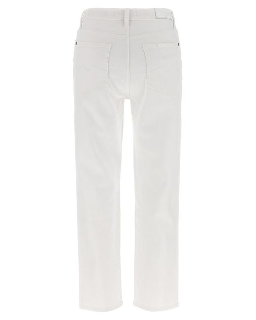 7 For All Mankind White 'Easy Slim Ankle' Jeans