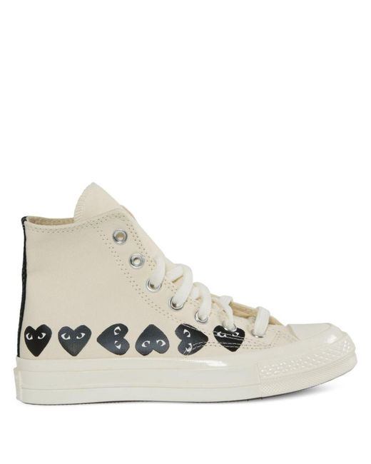 COMME DES GARÇONS PLAY Natural Sneakers With Hearts