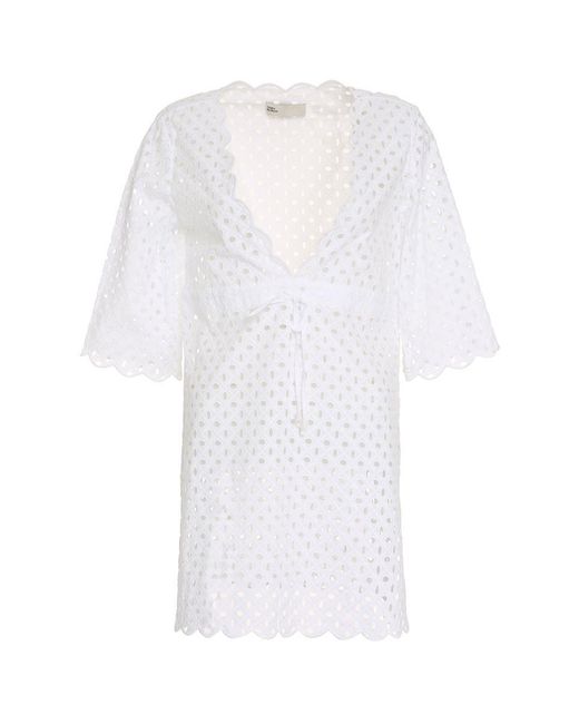 Tory Burch White Cotton Mini-dress