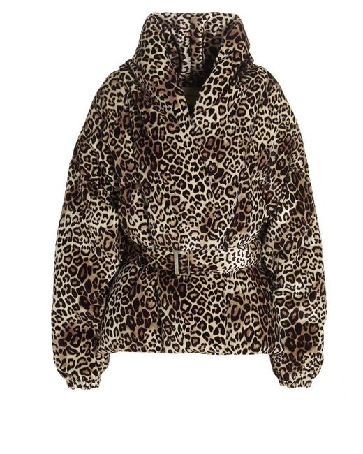 Alexandre Vauthier Black 'leopard' Down Jacket