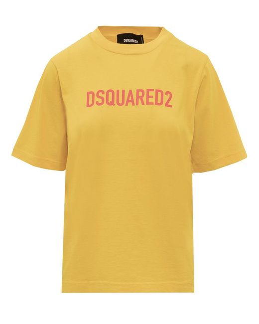 DSquared² Yellow T-shirt With Logo