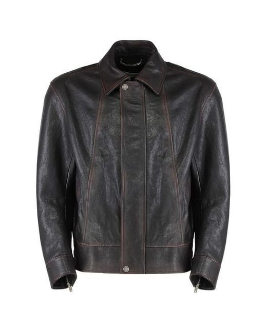 Golden Goose Deluxe Brand Black Leather Jacket for men