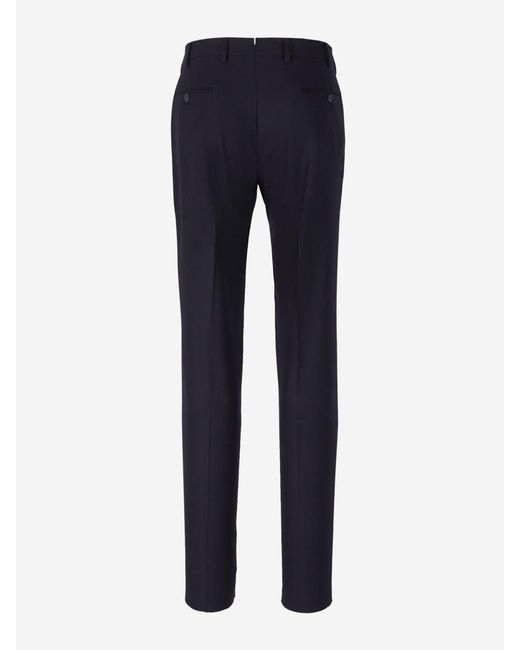 Marco Pescarolo Blue Tailored Cashmere Trousers for men