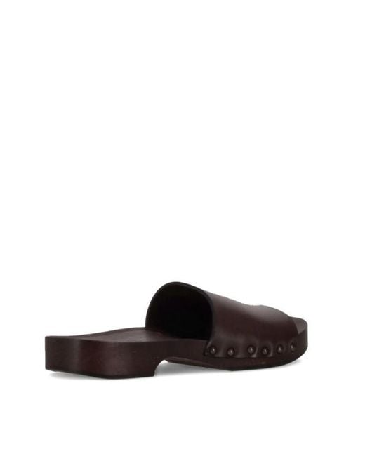 LA ROSE Brown Zoccoli Pelle