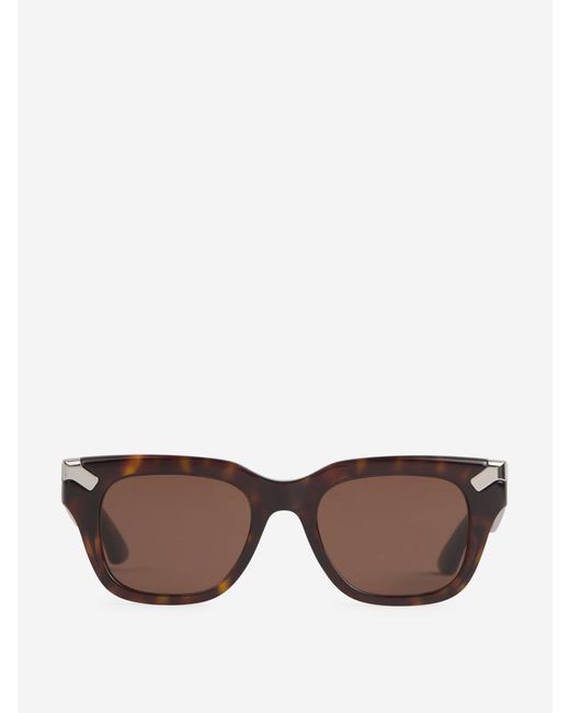 Alexander McQueen Brown Punk Rectangular Sunglasses for men