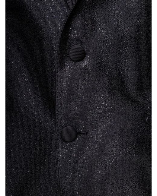 Dolce & Gabbana 'martini' Black Single-brested Tuxedo Suit In Silk Lamé Jacquard Man for men