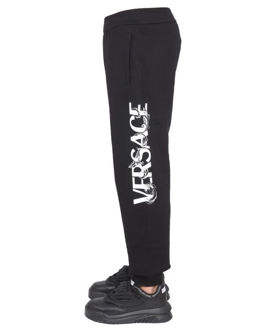 Versace Blue Jogging Pants With Logo for men