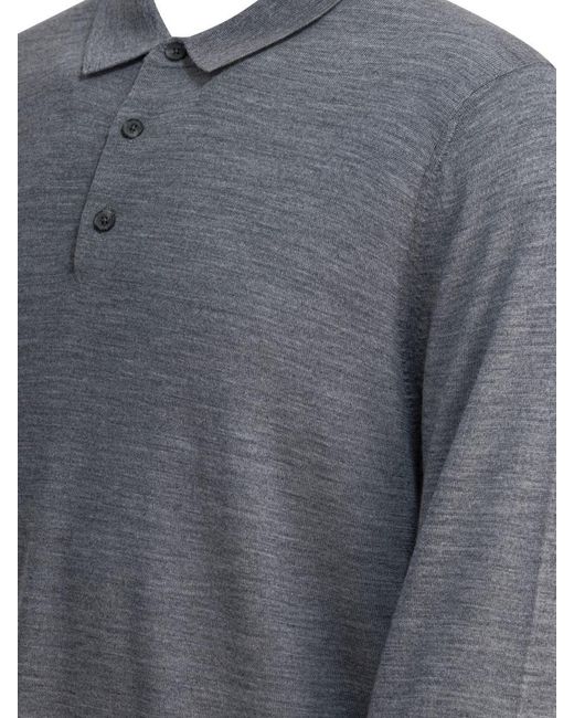 Vince Gray Merino Wool Polo Shirt for men