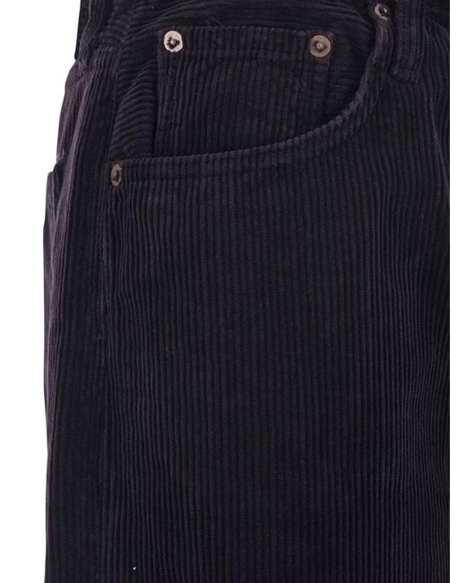 Agolde Blue 'Keira' Pants With Belt Loops And Wide Leg