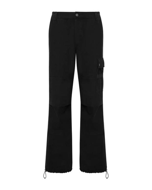 Moschino Black Relaxed-Fit Trousers With Adjustable Drawstring Hem for men
