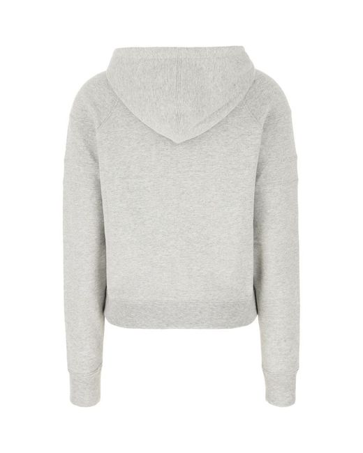 Saint Laurent White Melange Cotton Blend Sweatshirt