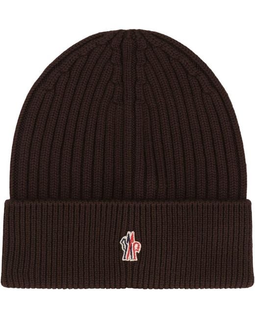 Moncler Black Beanie Hat for men