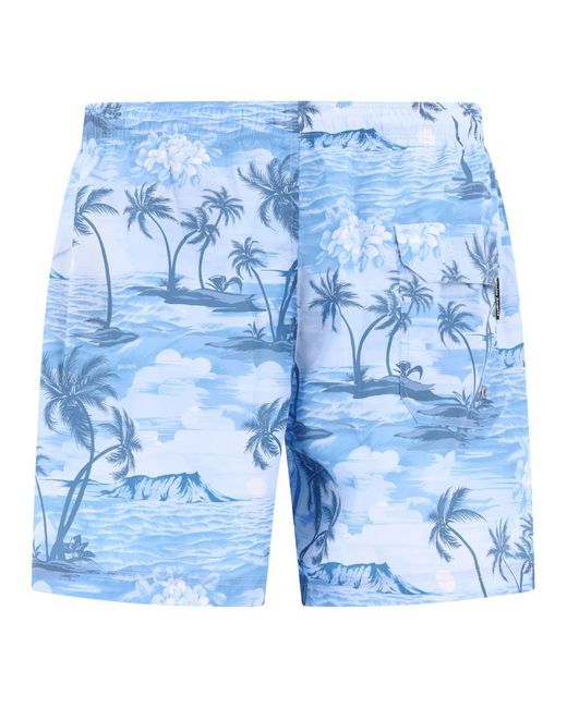 Palm Angels Blue "Sunset" Swimshorts for men