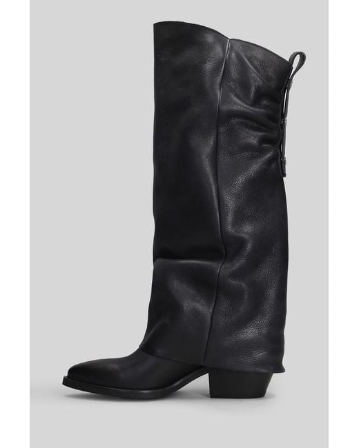 GISÉL MOIRÉ Black Hunter Texan Boots