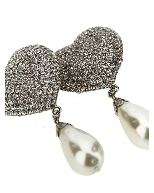 Alessandra Rich White Heart Jewelry