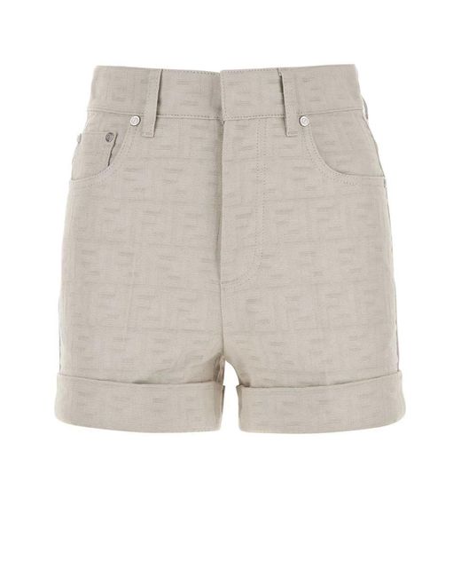 Fendi Gray Sand Denim Shorts