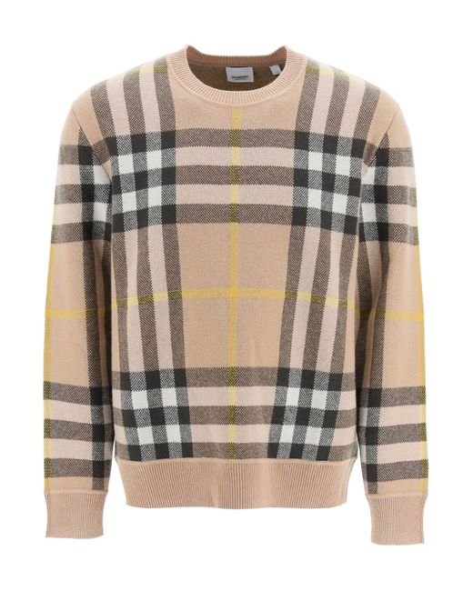 Burberry Check Cashmere Sweater for Men | Lyst Canada