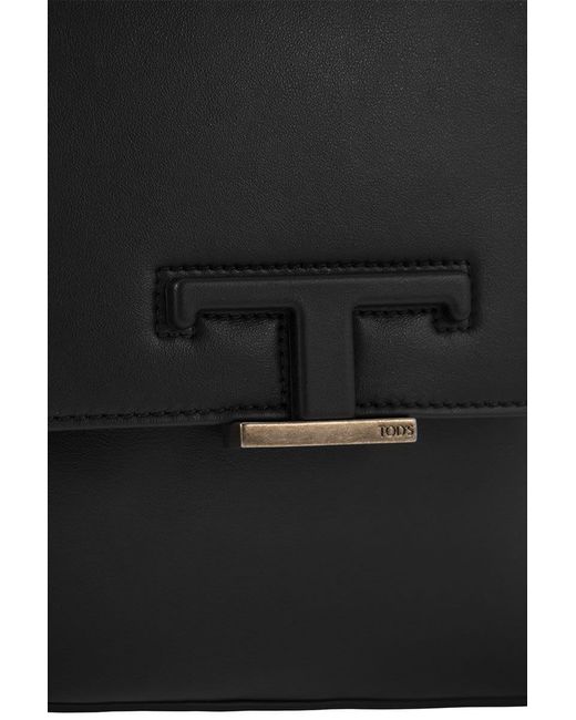 Tod's Black T Timeless - Mini Leather Shoulder Strap