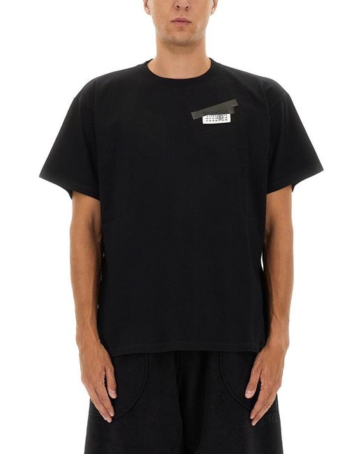 MM6 by Maison Martin Margiela Men's Black Relaxed-Fit T-Shirt With