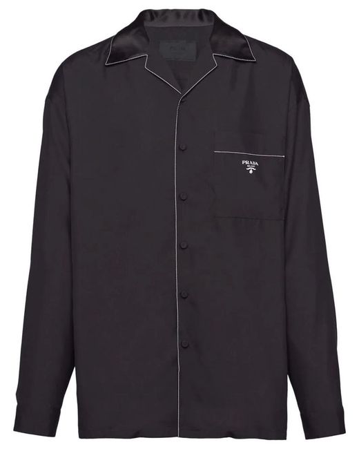 Prada Blue Contrasting Edges Shirt for men