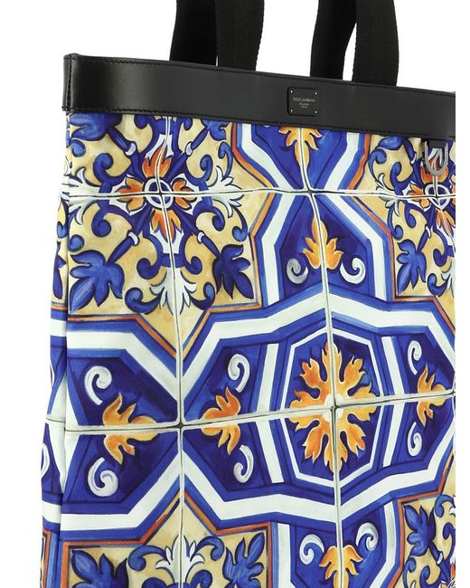 Dolce & Gabbana Blue "maiolica" Shoulder Bag for men