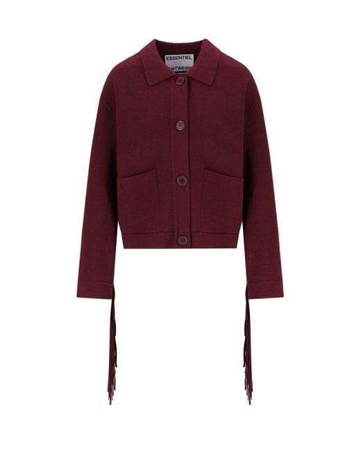 Essentiel Antwerp Red Istern Burgundy Cardigan