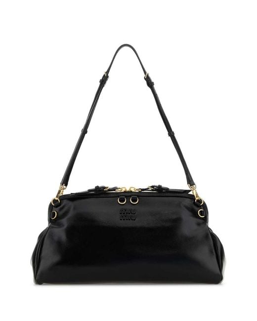 Miu Miu Black Leather Shoulder Bag