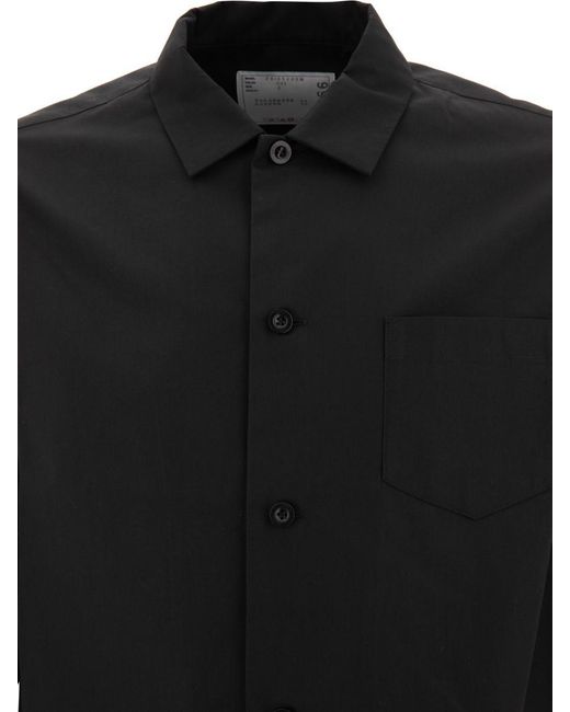 Sacai Black Shirt With Pocket for men