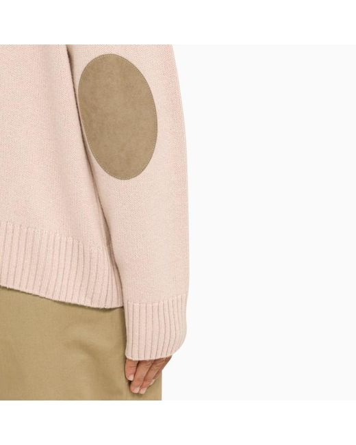 AMI Natural Powder Pink Wool And Cashmere Cardigan for men