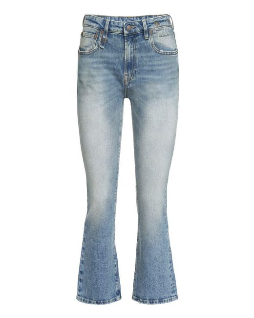R13 Blue Cropped Flared Jeans