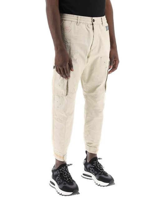 DSquared² Natural Cyprus Cargo Shorts for men