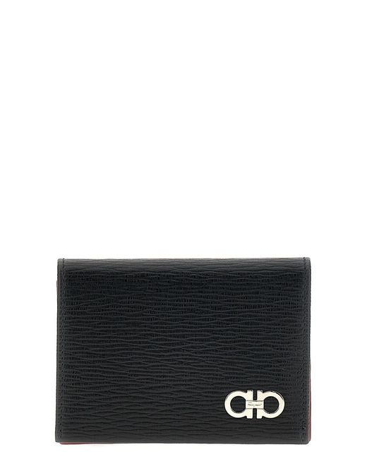 Ferragamo Black Gancini Card Holder for men