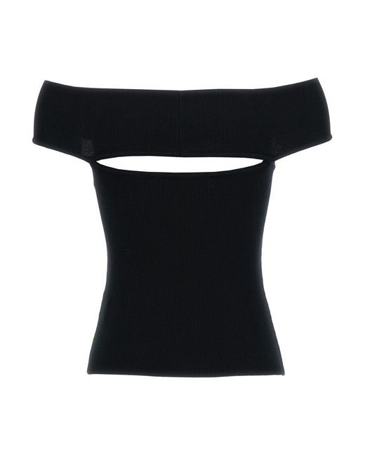 FEDERICA TOSI Black Off-Shoulder Top With Cut-Out