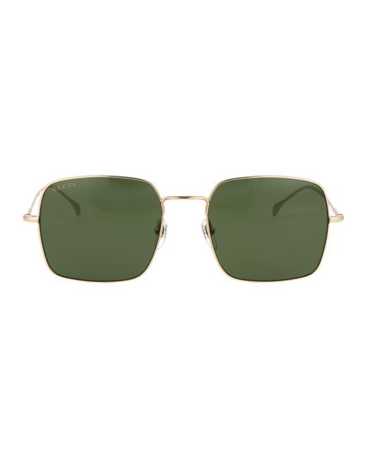 Gucci Green Square Frame Sunglasses for men