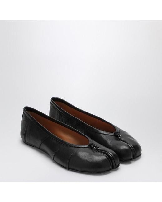 Maison Margiela Black Leather New Tabi Ballerina