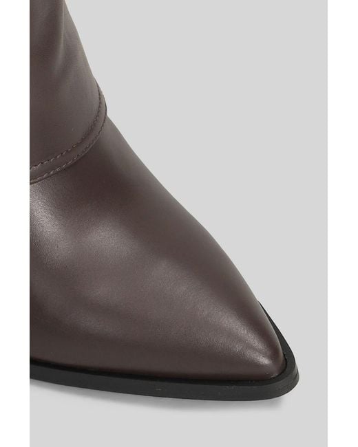 GISÉL MOIRÉ Brown Teddy High Heels Boots