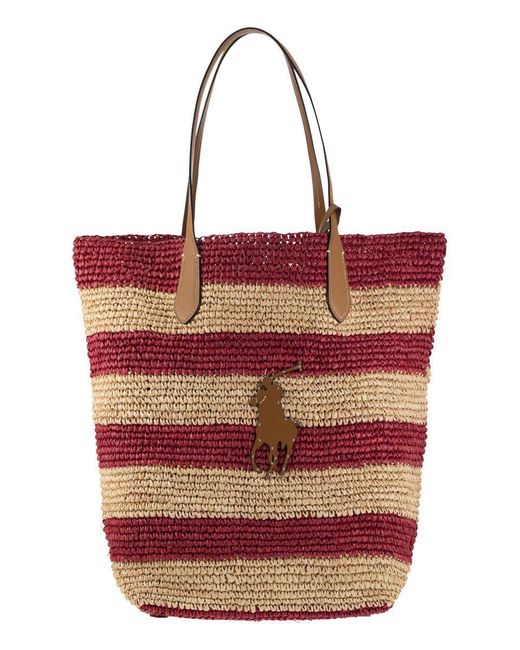 Polo Ralph Lauren Red Big Pony Canvas Tote