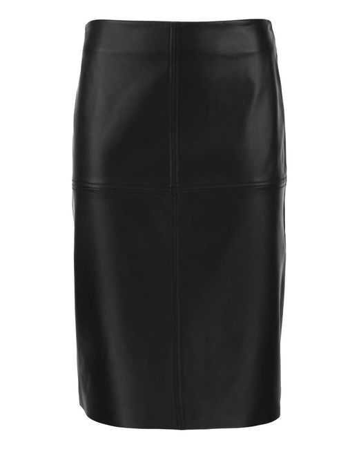 Sportmax Sibari - Nappa Leather Pencil Skirt in Black | Lyst