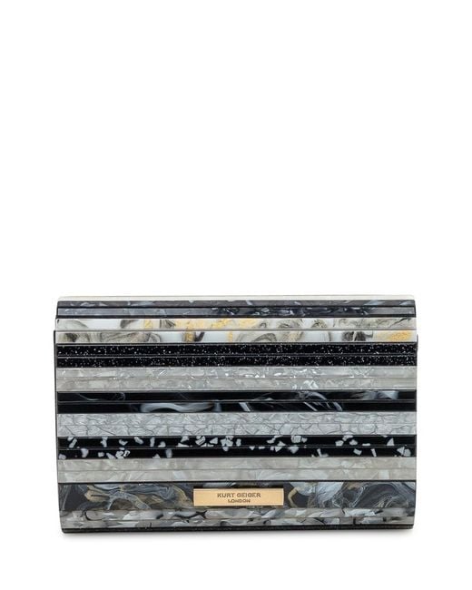 Kurt Geiger Gray Kurt Geiger Kensington Striped Clutch Bag