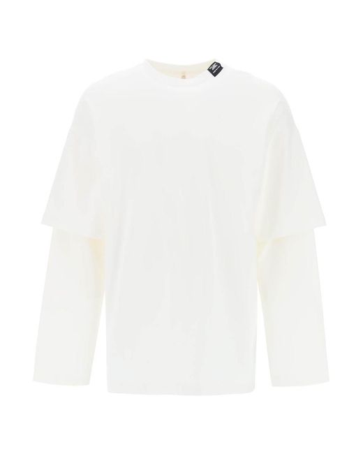 OAMC White Long-sleeved Layered T-shirt for men