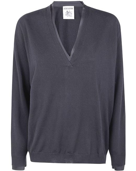 Semicouture Blue "leya" Sweater Clothing