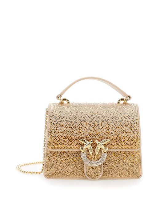 PINKO Sac à Main Sac à épaule Bandoulière Love One Top Handle Mini Light White