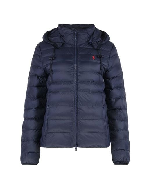Polo Ralph Lauren Blue Short Down Jacket With Hood