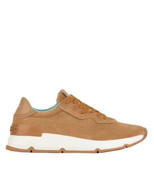 Pànchic Brown Suede And Leather Sneakers Shoes for men