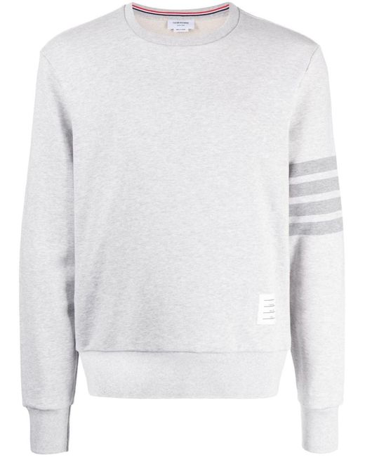 Thom Browne White 4bar Cotton Sweater for men