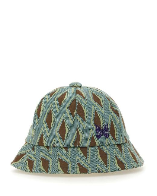Needles Green Hat With Print for men