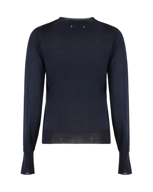 Golden Goose Deluxe Brand Blue Sweater With Round Neck