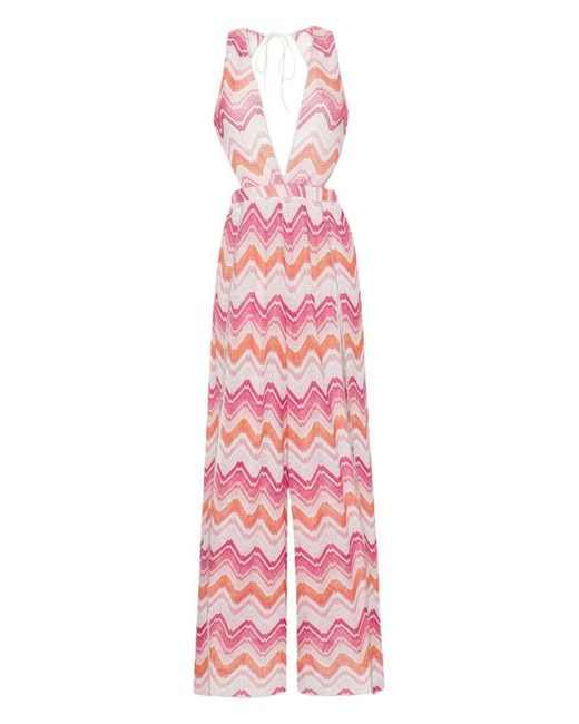 Missoni Pink Zigzag Woven Beach Cover-Up