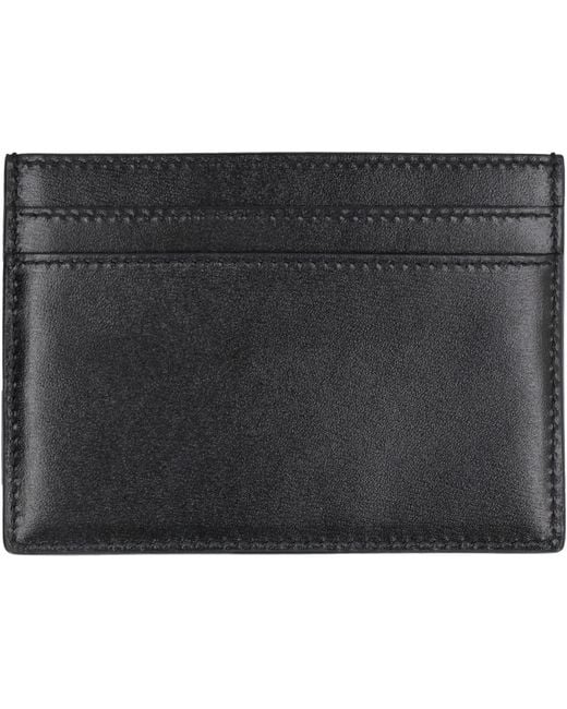 Saint Laurent Black Tiny Cassandre Leather Card Holder for men